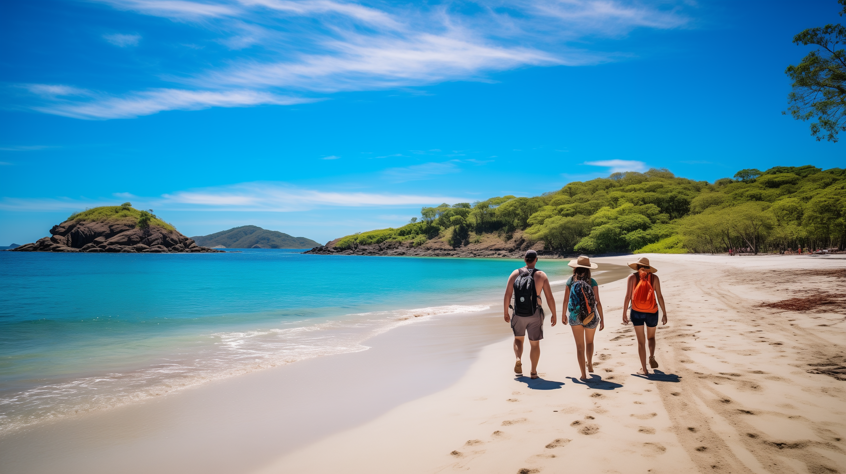 family walking on the beach in costa rica